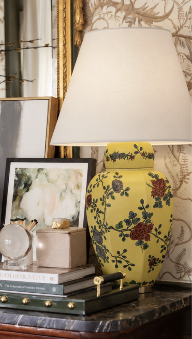 Yellow Ginger Jar Lamp