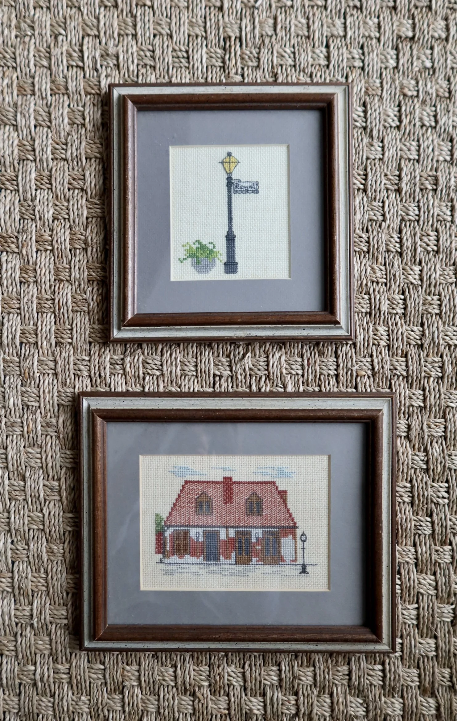 Train Station & Lamp Post Stitched Art