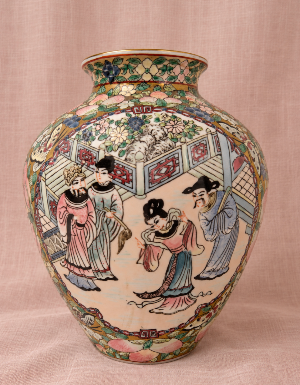 Vintage Hand-Painted Chinese Vase