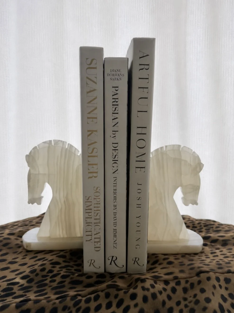 Vintage Onyx Horse Bookends