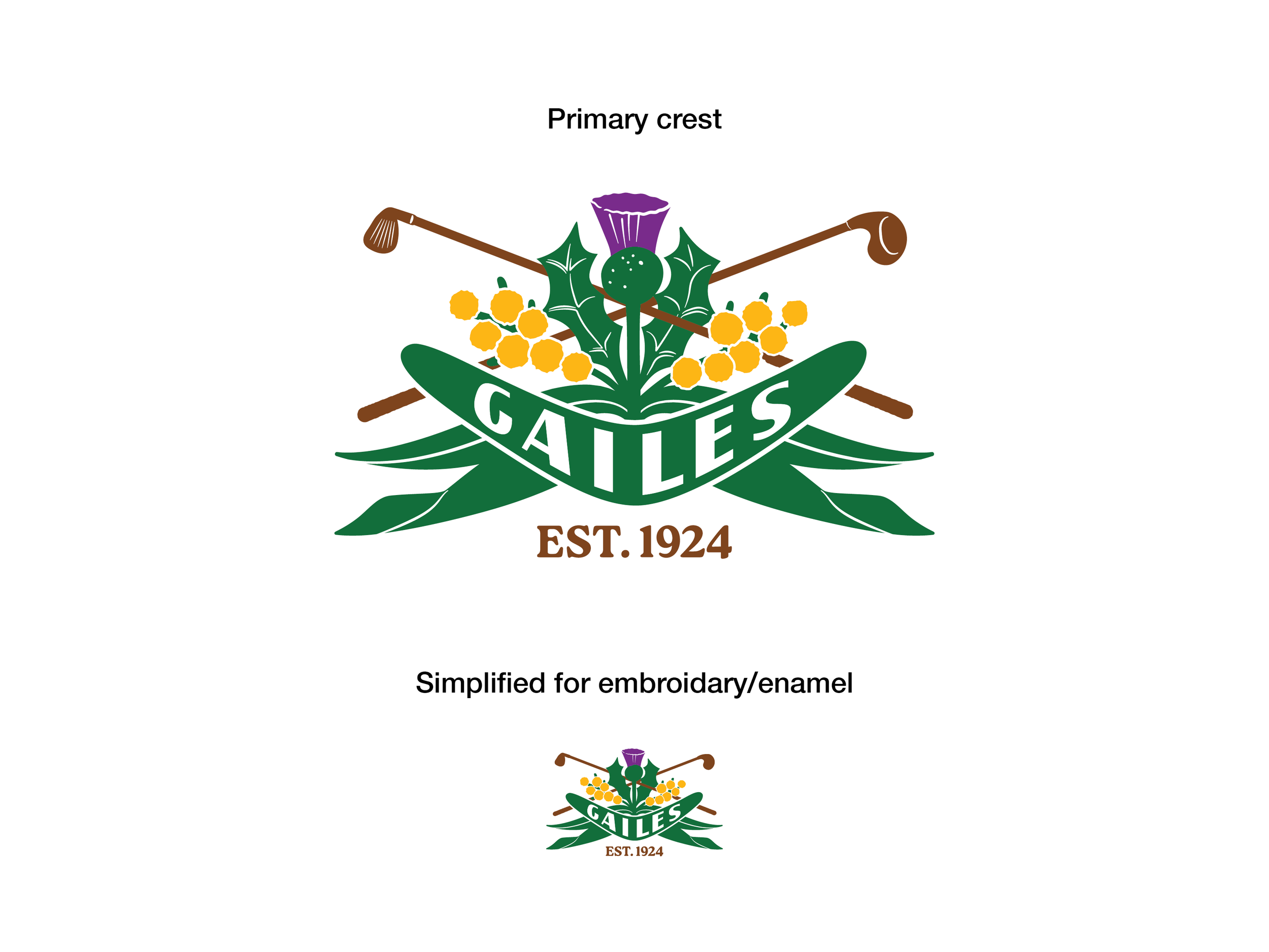The crest was adapted for different applications, ensuring usage at all sizes.