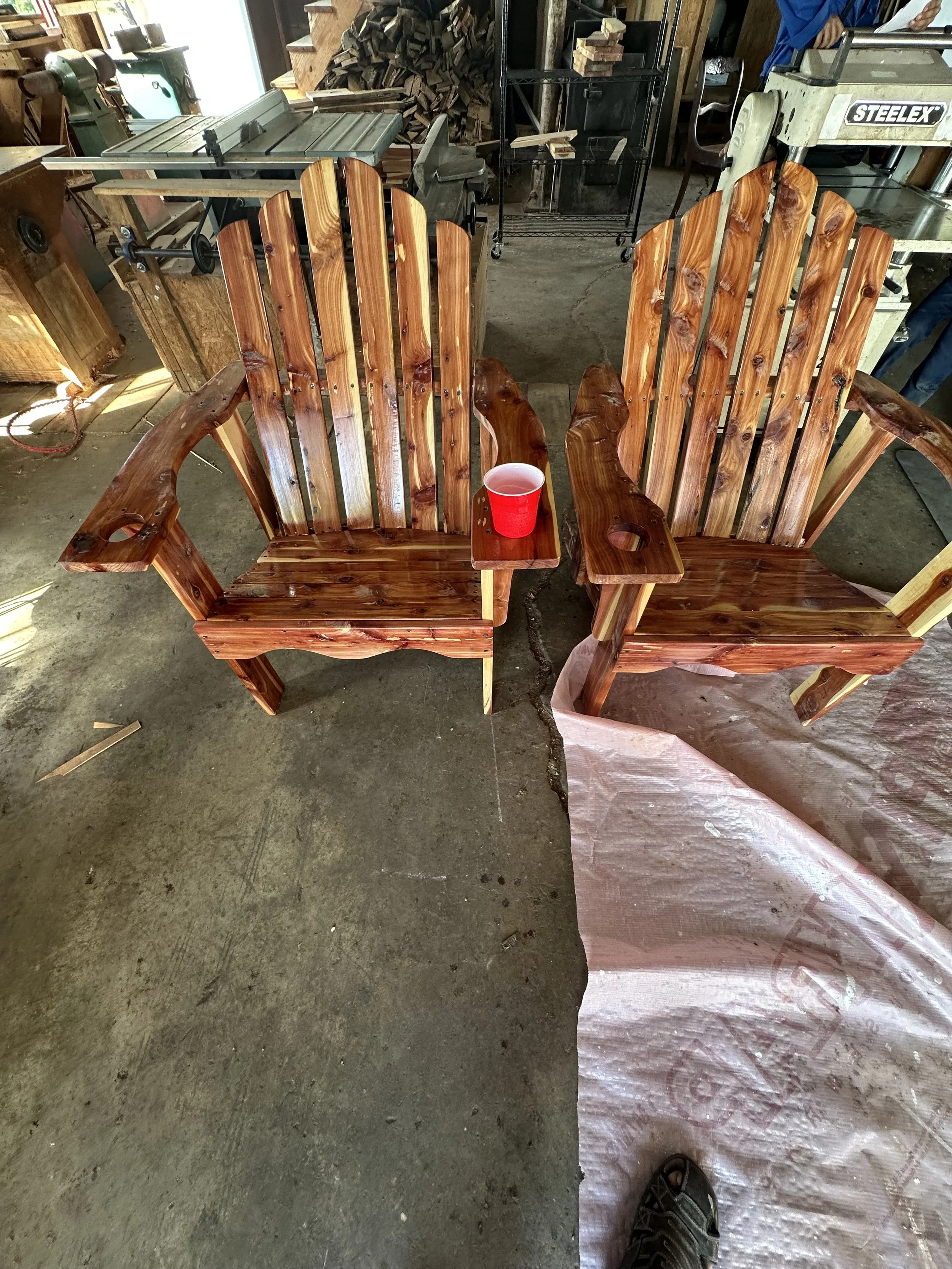 2X  Amish built wood chairs  brand new 