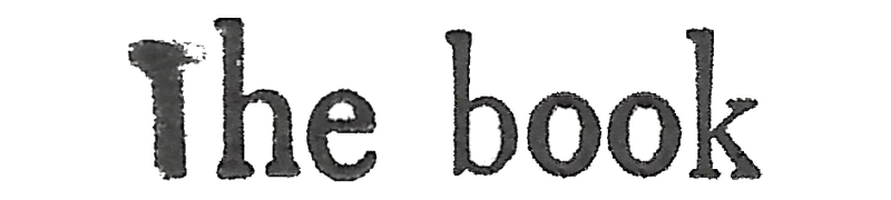 Text that reads 'the book' in a distressed black font.
