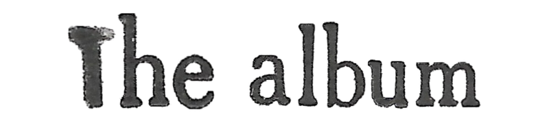 Close-up of the words 'The album' in stylized text.