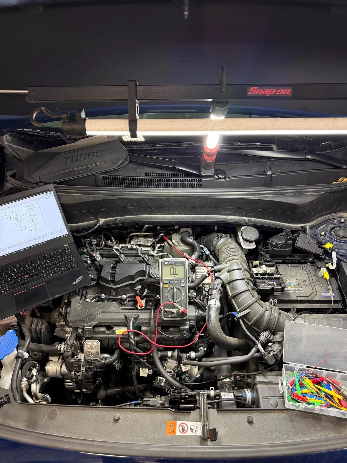 Automotive electrical diagnosis using a wiring diagram and multimeter in Edmonton
