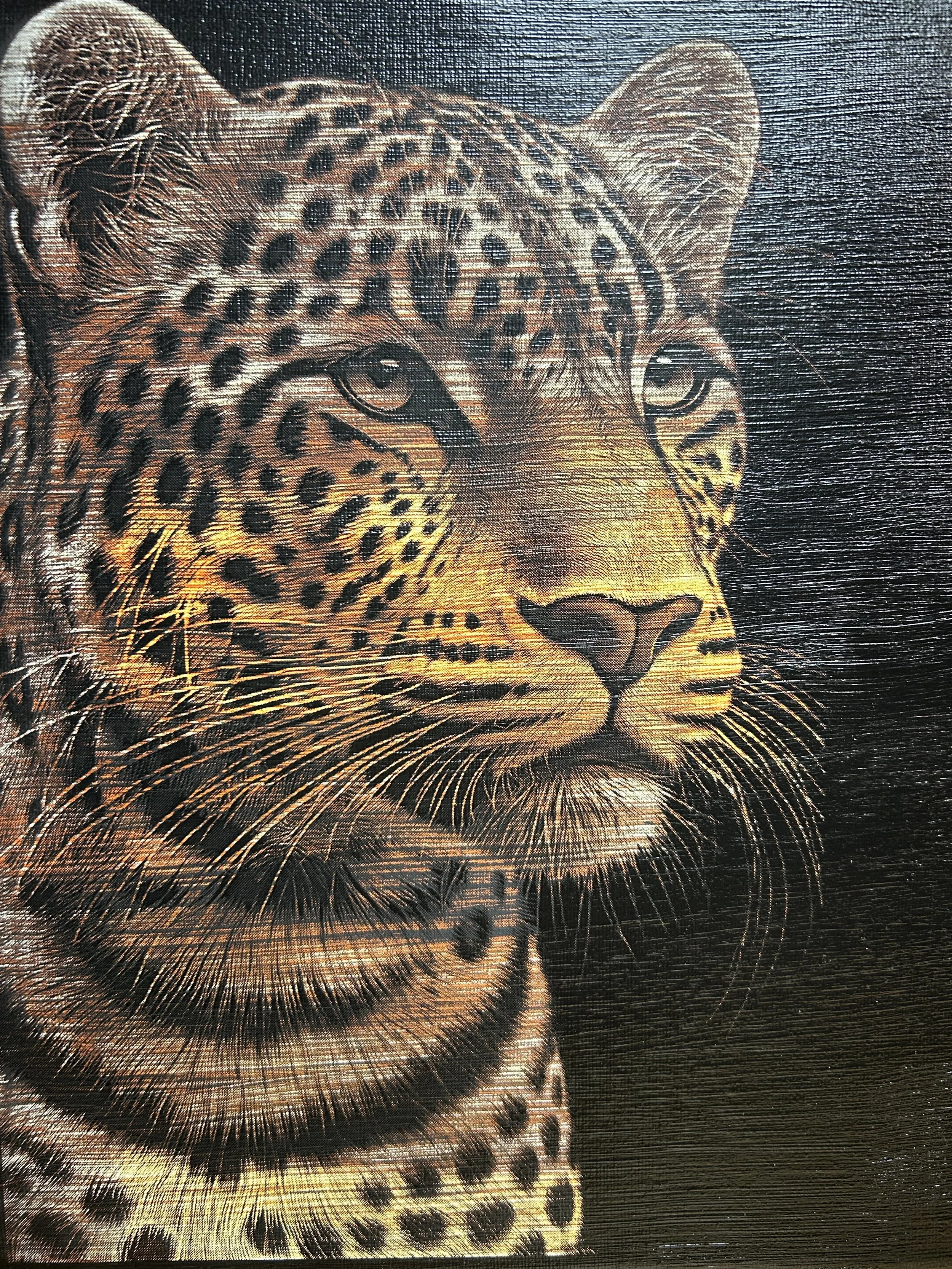 Laser Engraved Painted Canvas Animal Portrait - Choose Any Animal