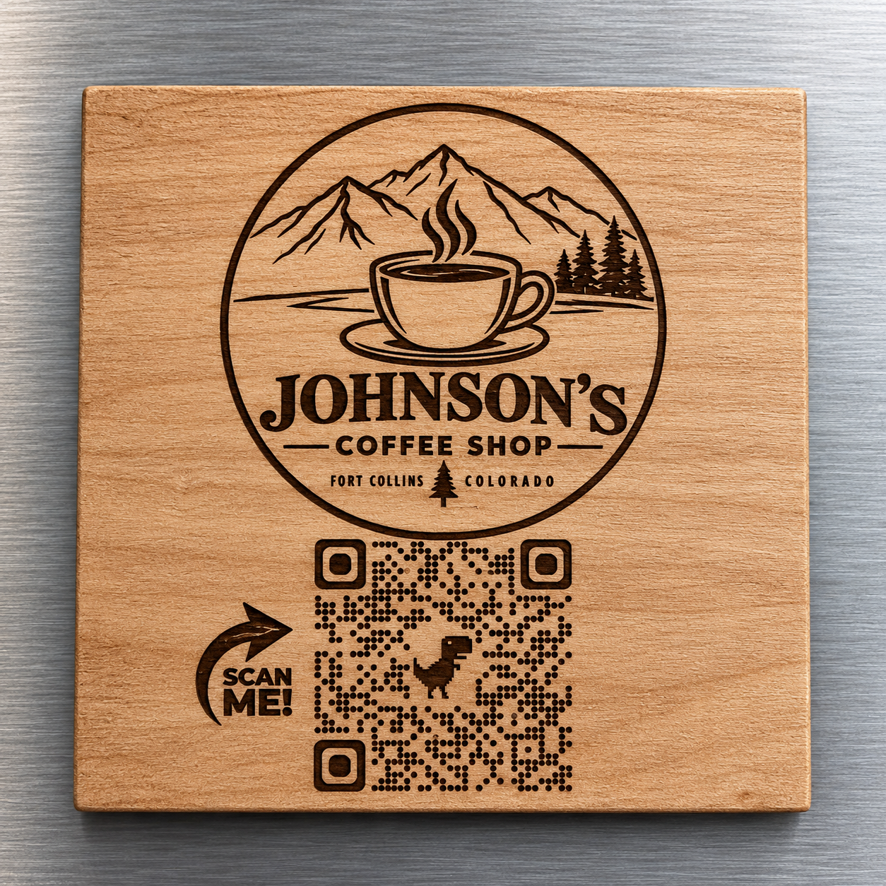 Custom Foco Logo QR Coaster (Minimum of 4)