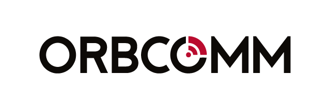 ORBCOMM logo with black and red text on a white background.