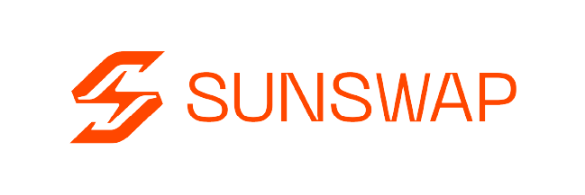 Sunswap logo with stylized orange S icon on a white background.