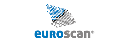 EuroScan logo with stylized globe and company name on a white background.
