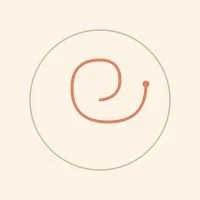 A simple, continuous line drawing of a snail inside a circle.