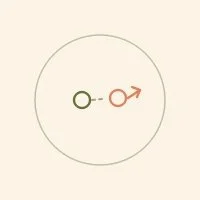 Diagram of the helium nucleus (alpha particle) with an arrow indicating the spin direction.