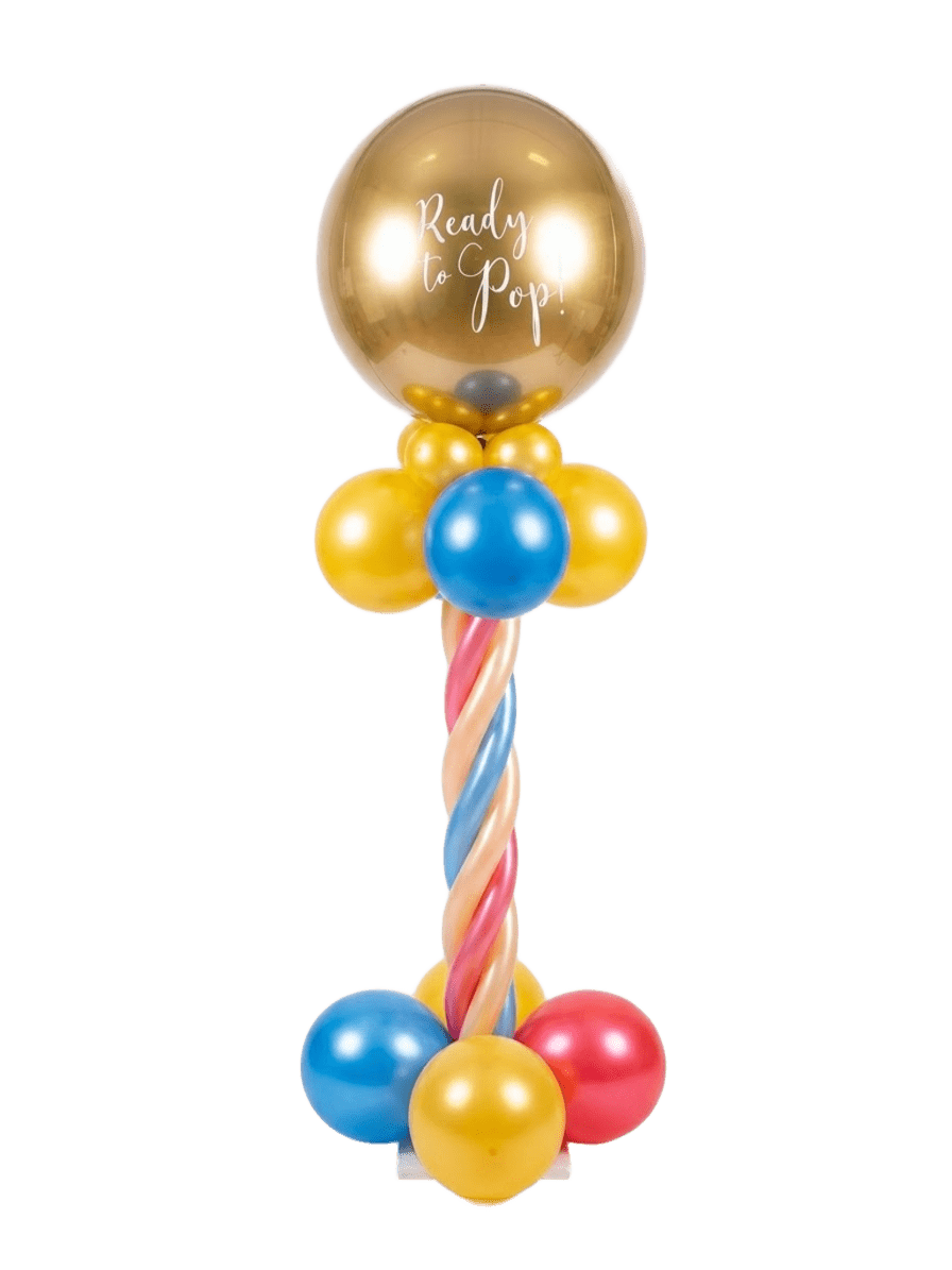 Ready to Pop!" Gender Reveal Pop-to-Reveal Balloon Column