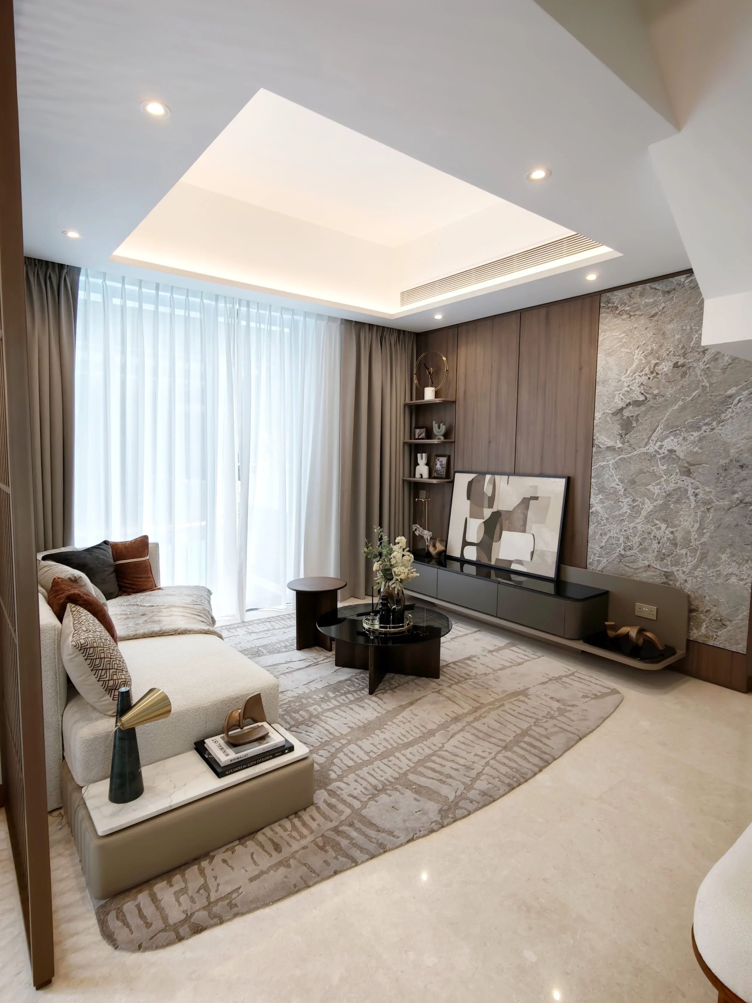 Modern living room in a brand-new landed home