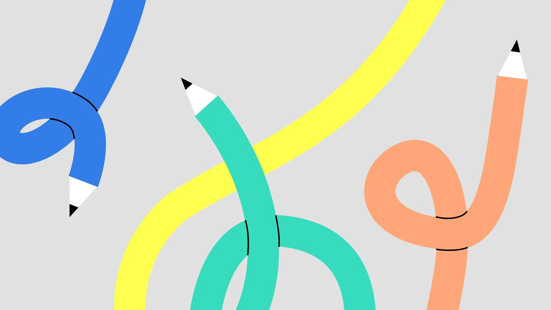 A picture of bendy colourful pencils symbolising the bending of a brands identity
