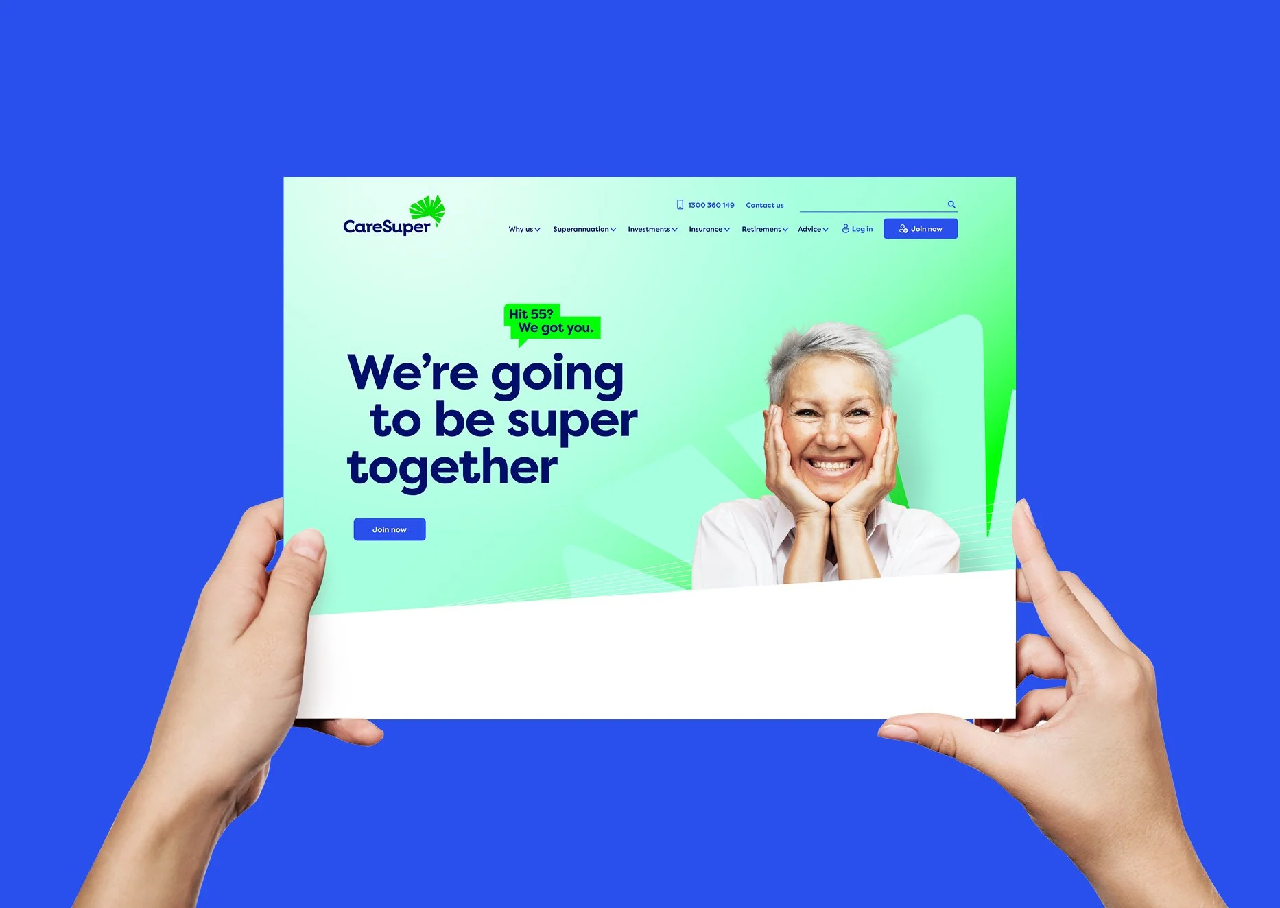 An image of the homepage of the CareSuper website