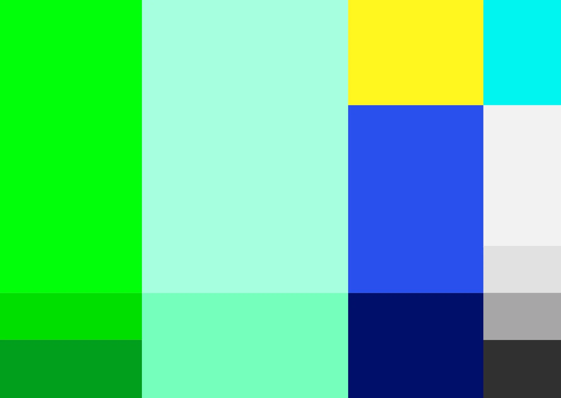 Colorful abstract geometric pattern with large blocks of bright colors such as green, yellow, blue, and cyan arranged in a grid.