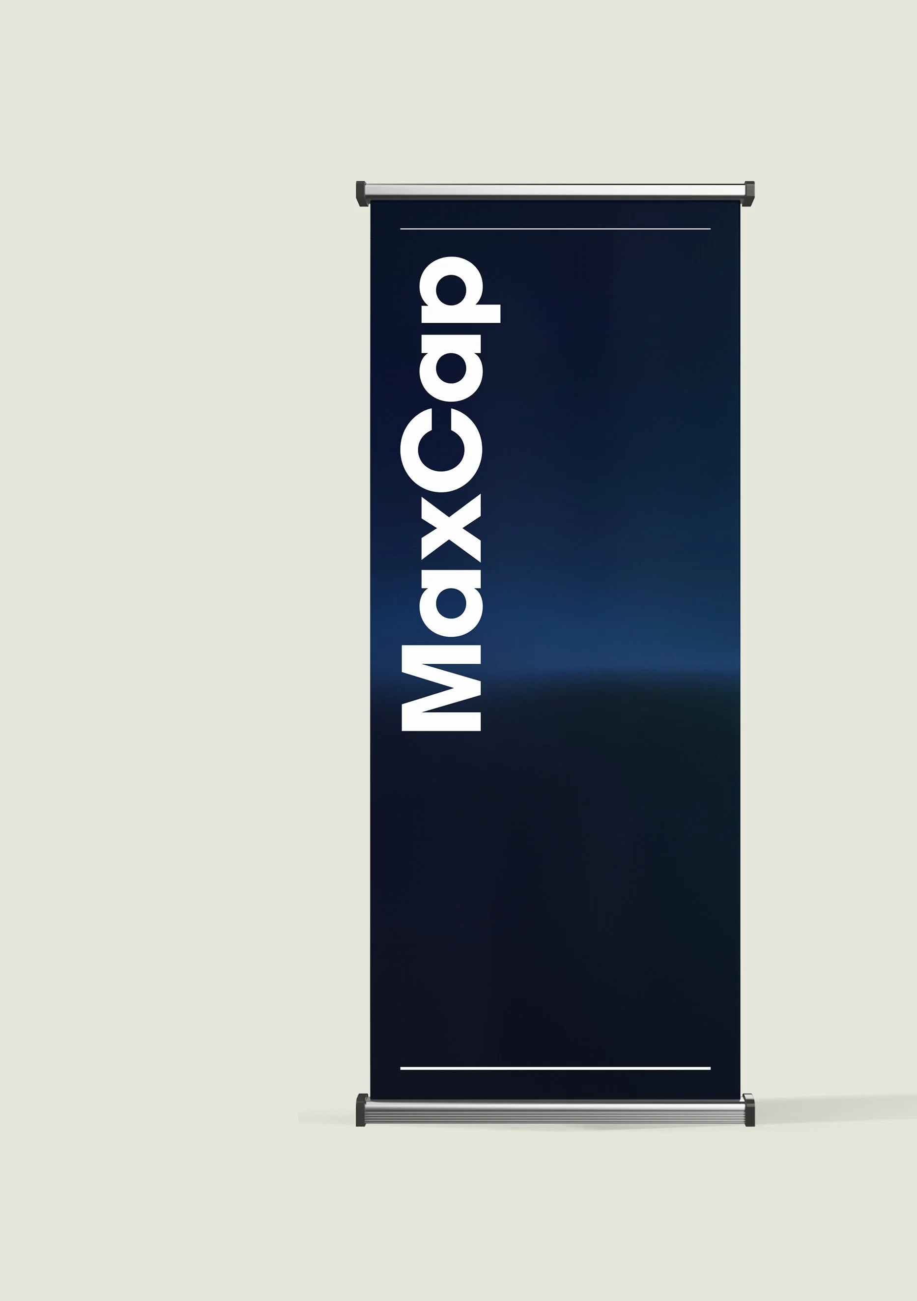 Vertical black display banner with white text reading "WorkxCap".