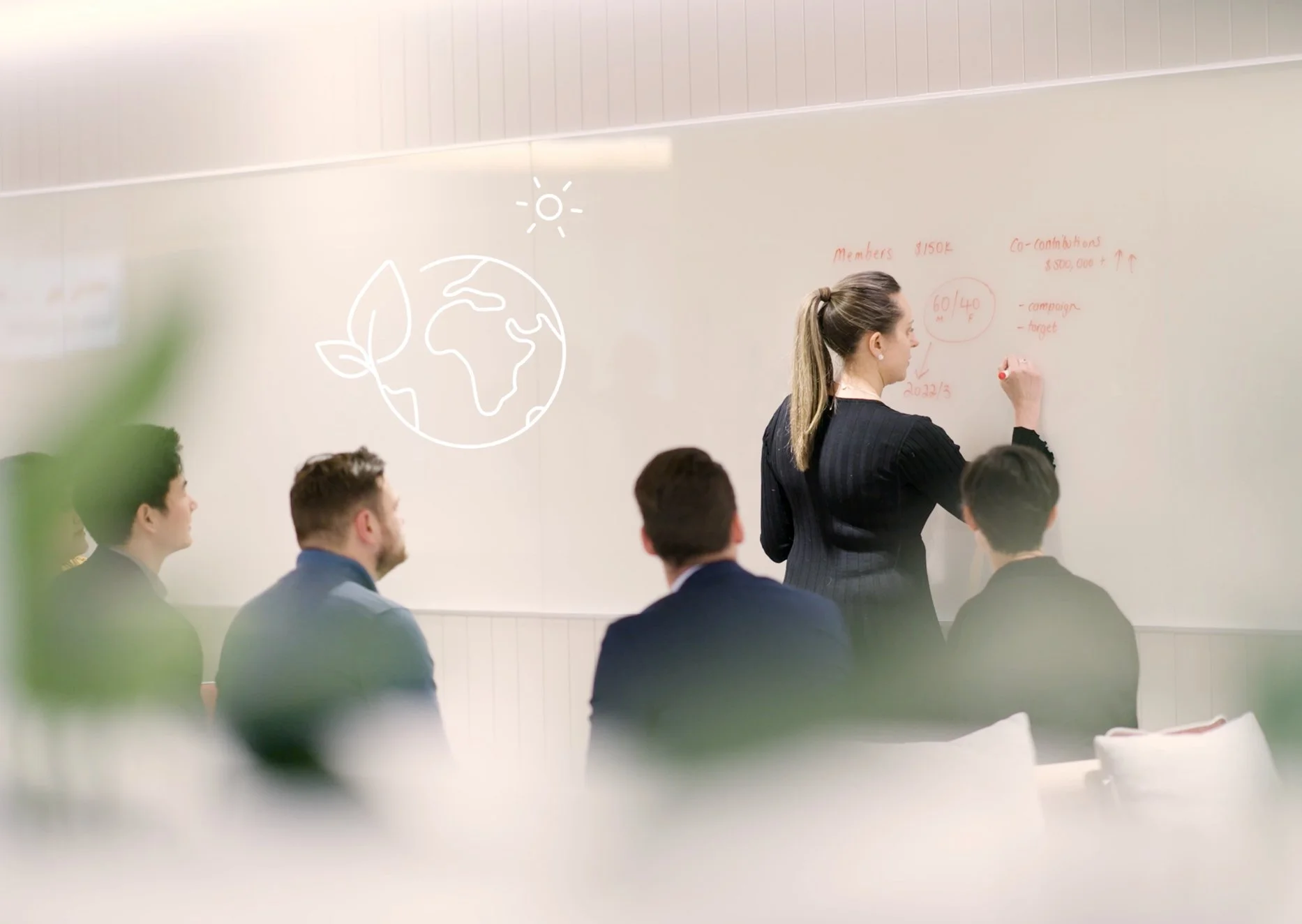TelstraSuper employees collaborating in a workshop