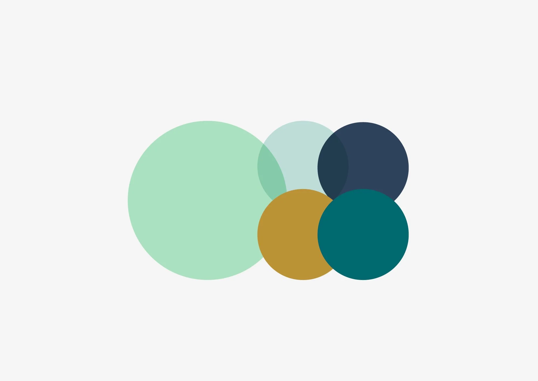 A series of circles showing the Pointmade colour palette