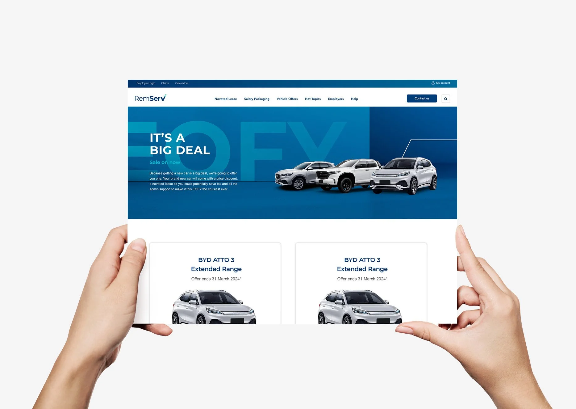 A sample campaign landing page in RemServ branding