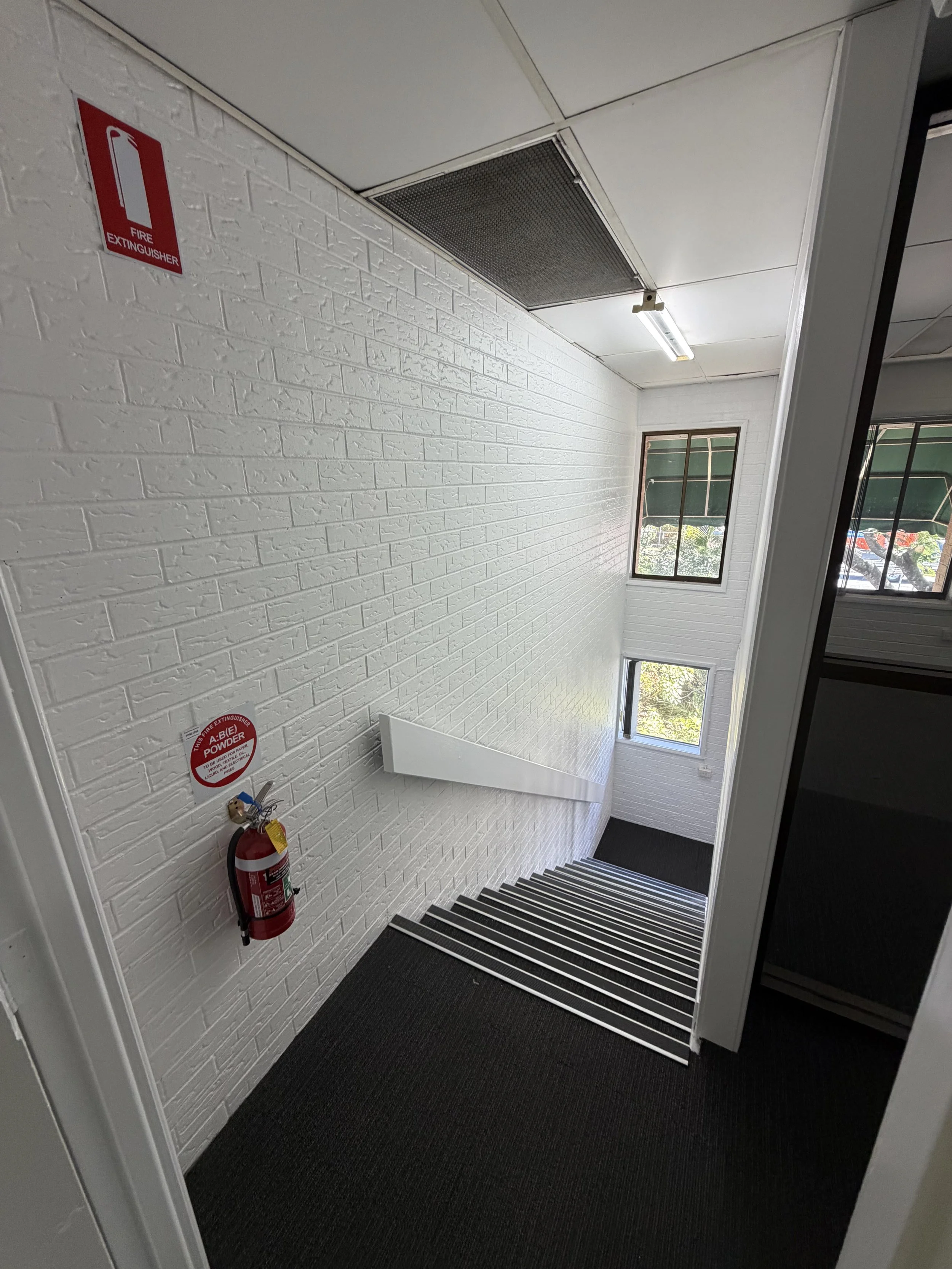 Freshly painted interior hallway and doorway