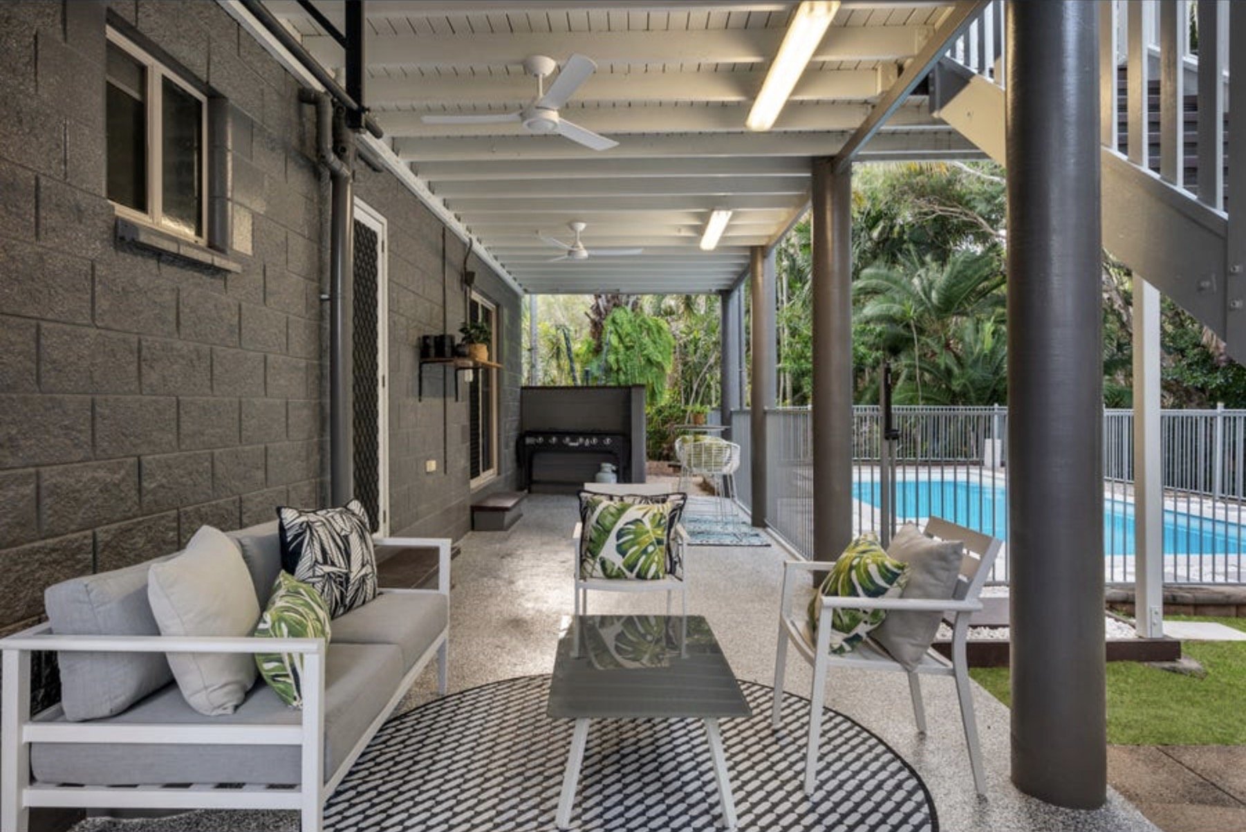 Painted covered outdoor entertaining area by CAC Coatings