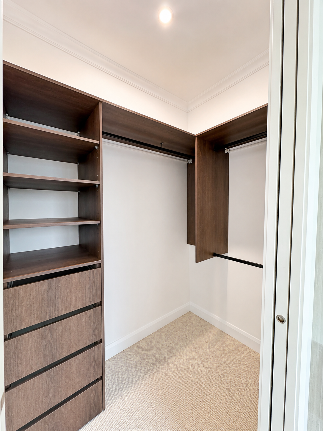 Walk-in wardrobe in Mudgeeraba after interior repainting