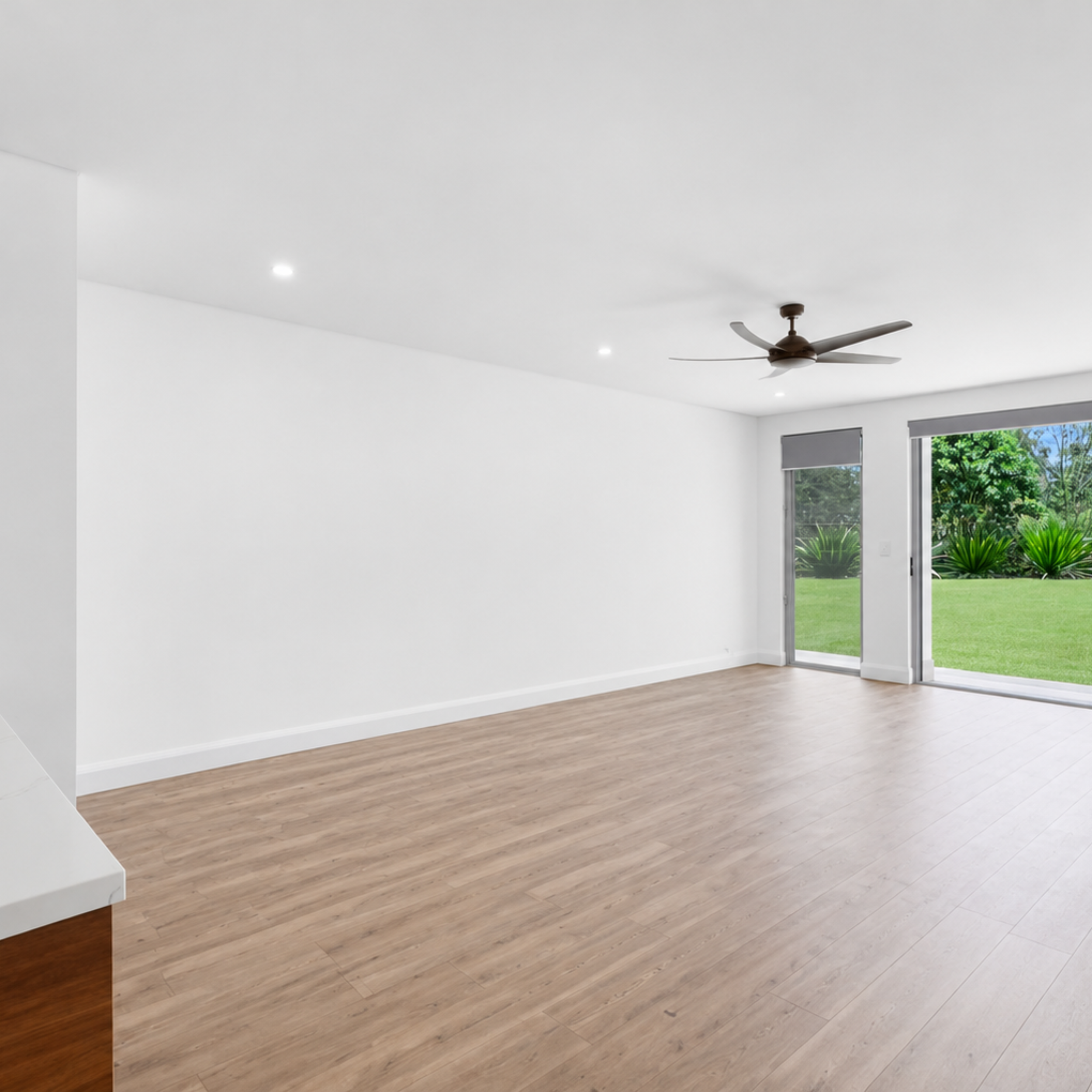 Living room in Mudgeeraba after repainting cream walls white
