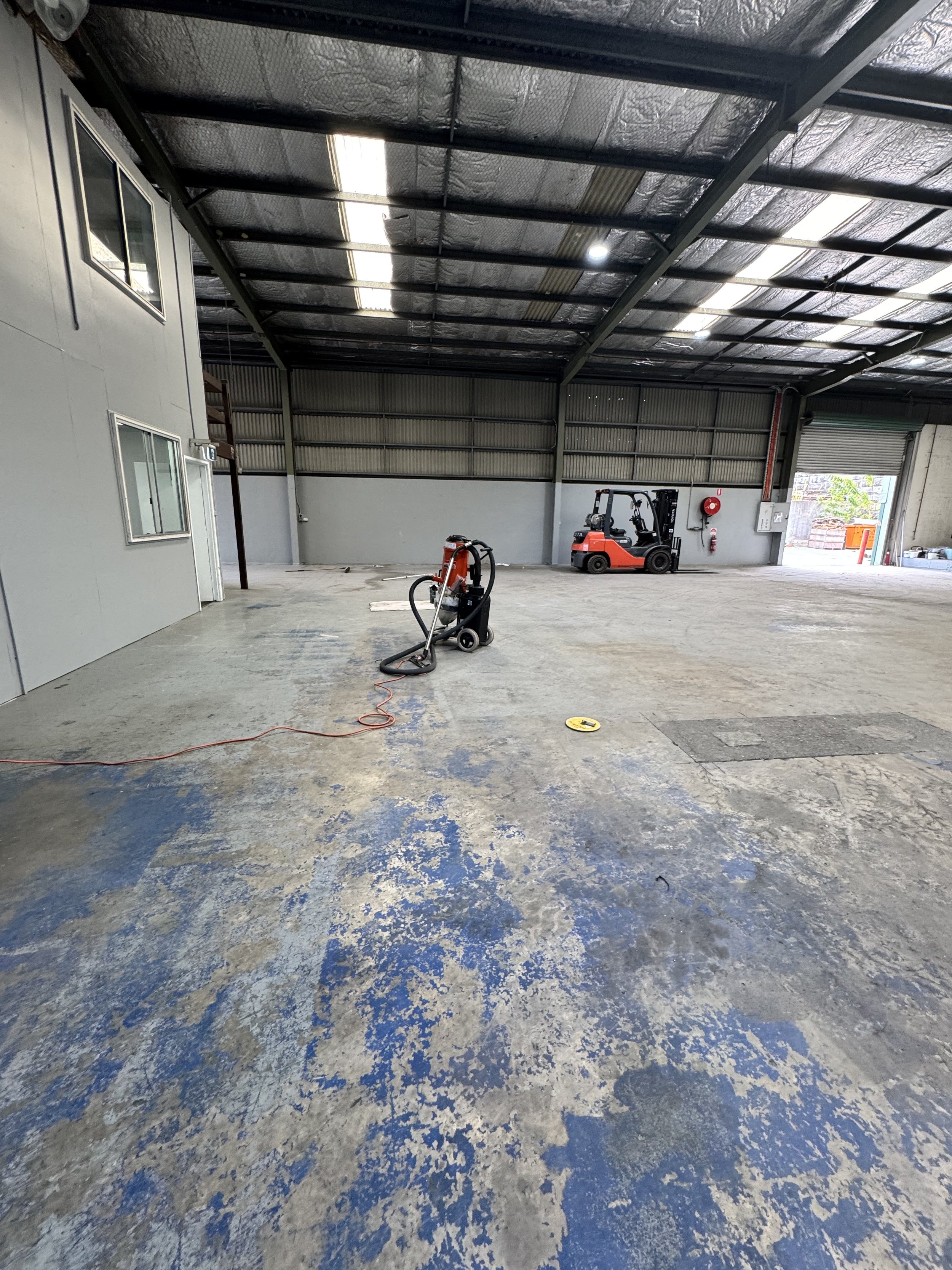 Bethania warehouse floor preparation before painting