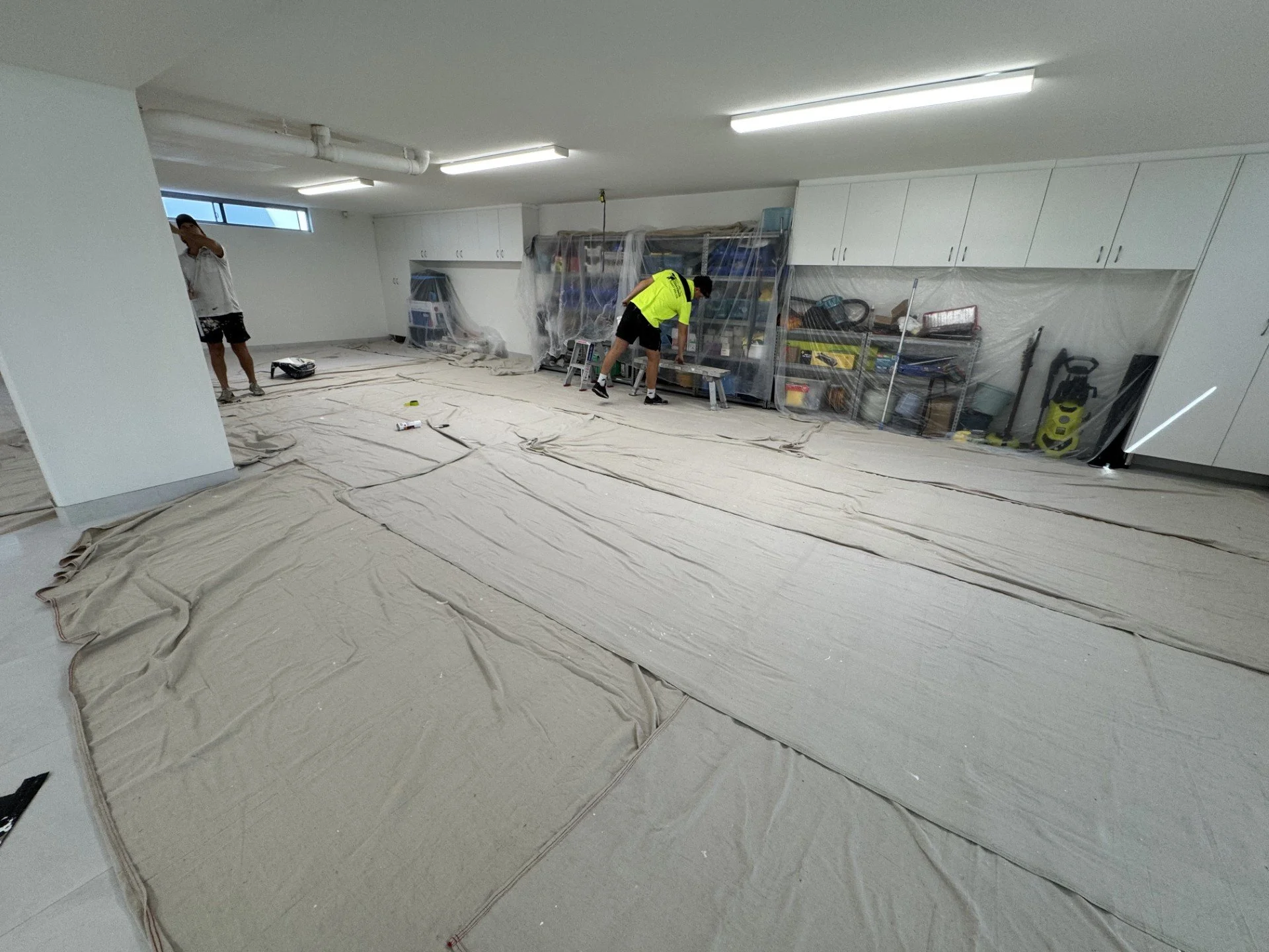 Interior painting preparation during Mudgeeraba home repaint
