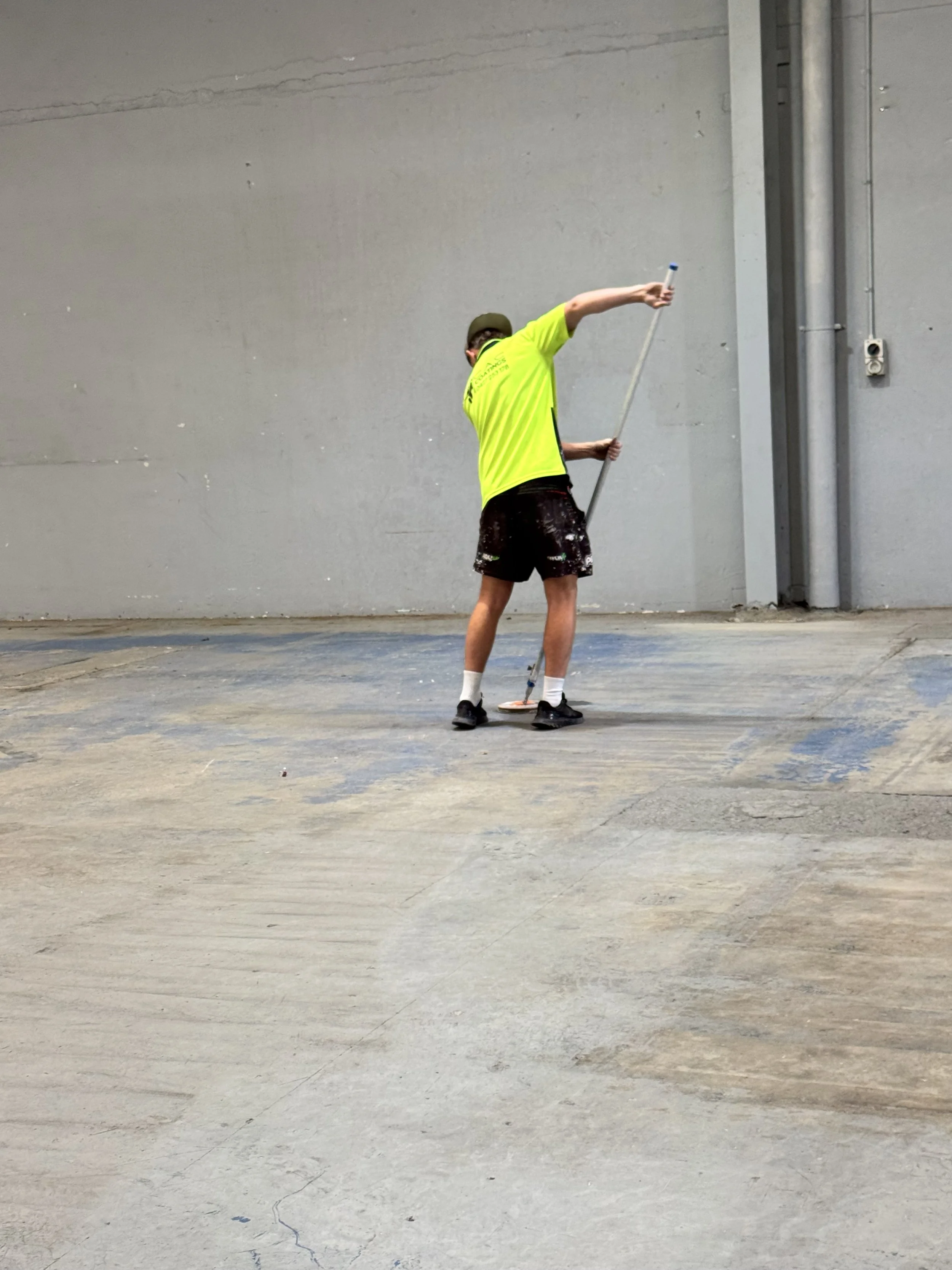 Preparing commercial warehouse floor for painting in Bethania