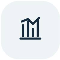 A stylized black logo consisting of a letter 'M' with a bar on top, resembling a bar chart or histogram.