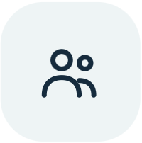 Icon of two people, stylized as simple outlines with circles for heads and semi-circles for shoulders