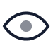 Simplified black eye icon on a transparent background