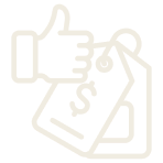 Thumbs up gesture next to a price tag
