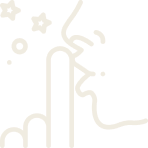 line art of index finger on the mouth, indicating quiet and discreet