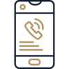 Smartphone with a phone call on the screen.