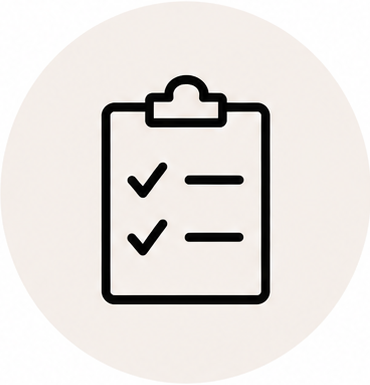 Icon of a checklist with two checked boxes on a clipboard.