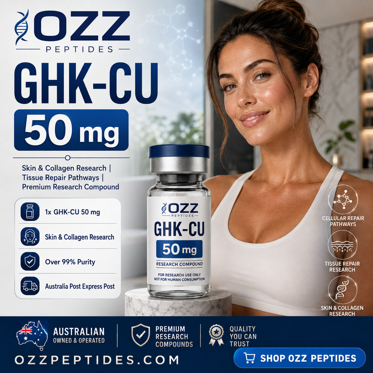 GHK-Cu 50 mg – Skin Research | Tissue Remodelling | Premium Copper Peptide