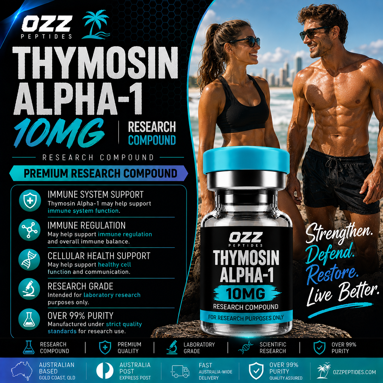 Thymosin Alpha-1 10 mg – Immune-Signalling Research | T-Cell and Innate–Adaptive Pathway Research | Premium Research Compound