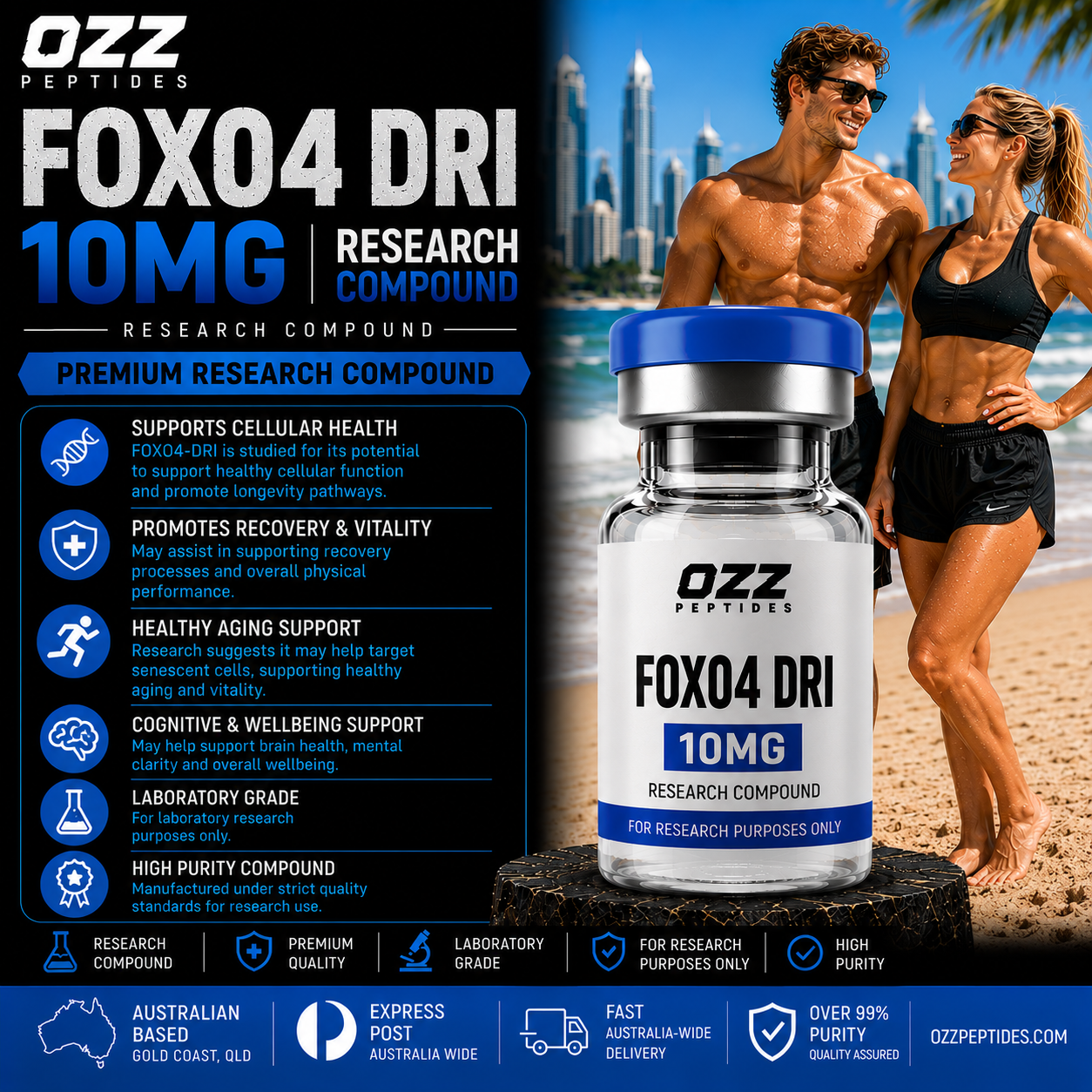 FOXO4-DRI 10 mg – Cellular Senescence | FOXO4–p53 Research | Premium Research Compound