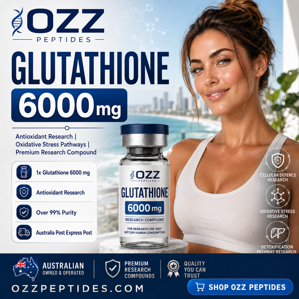 Glutathione 6000 mg – Antioxidant Research | Cellular Protection | Premium Research Compound