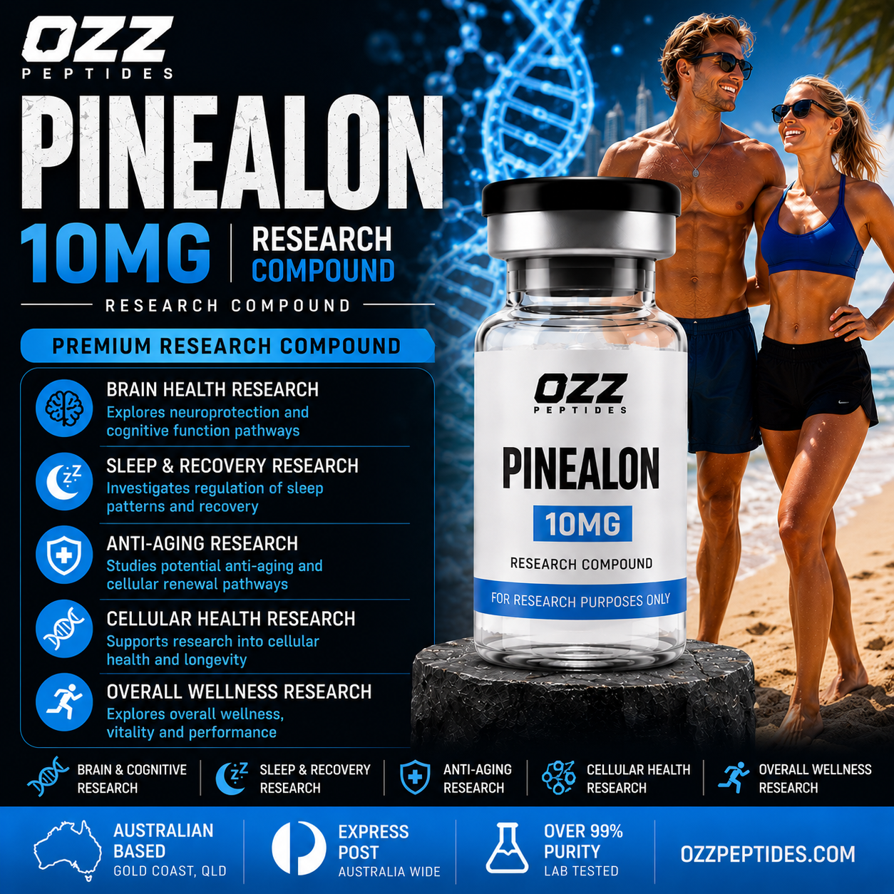 Pinealon 10 mg – Cognitive Research | Neural Signalling | Premium Research Compound