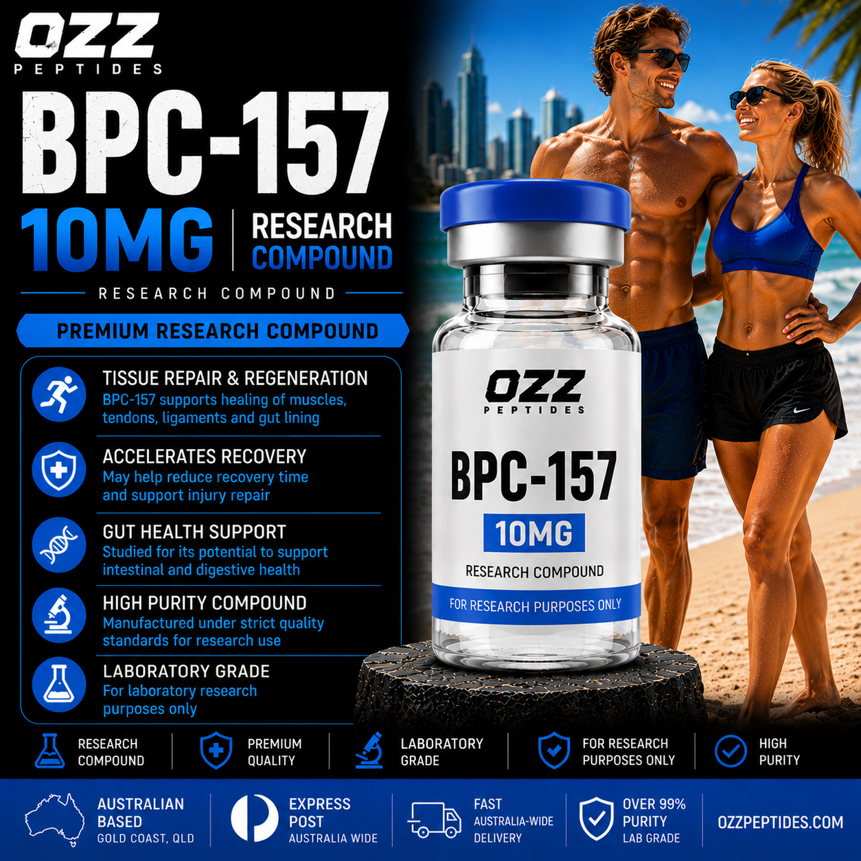 BPC-157 10 mg – Tissue Repair | Connective-Tissue Research | Premium Research Compound