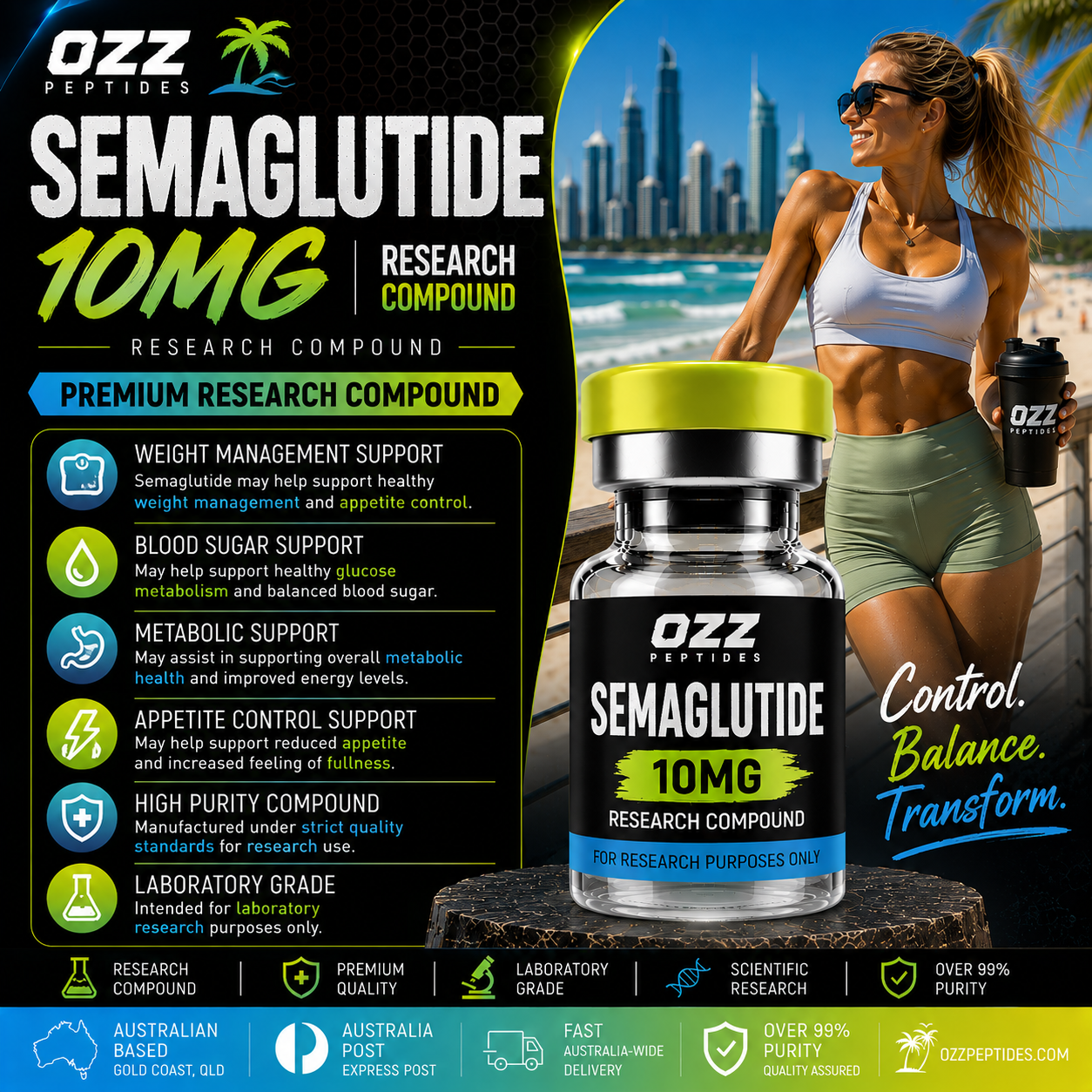 Semaglutide 10 mg – GLP-1 Receptor Research | Metabolic Signalling | Premium Research Compound