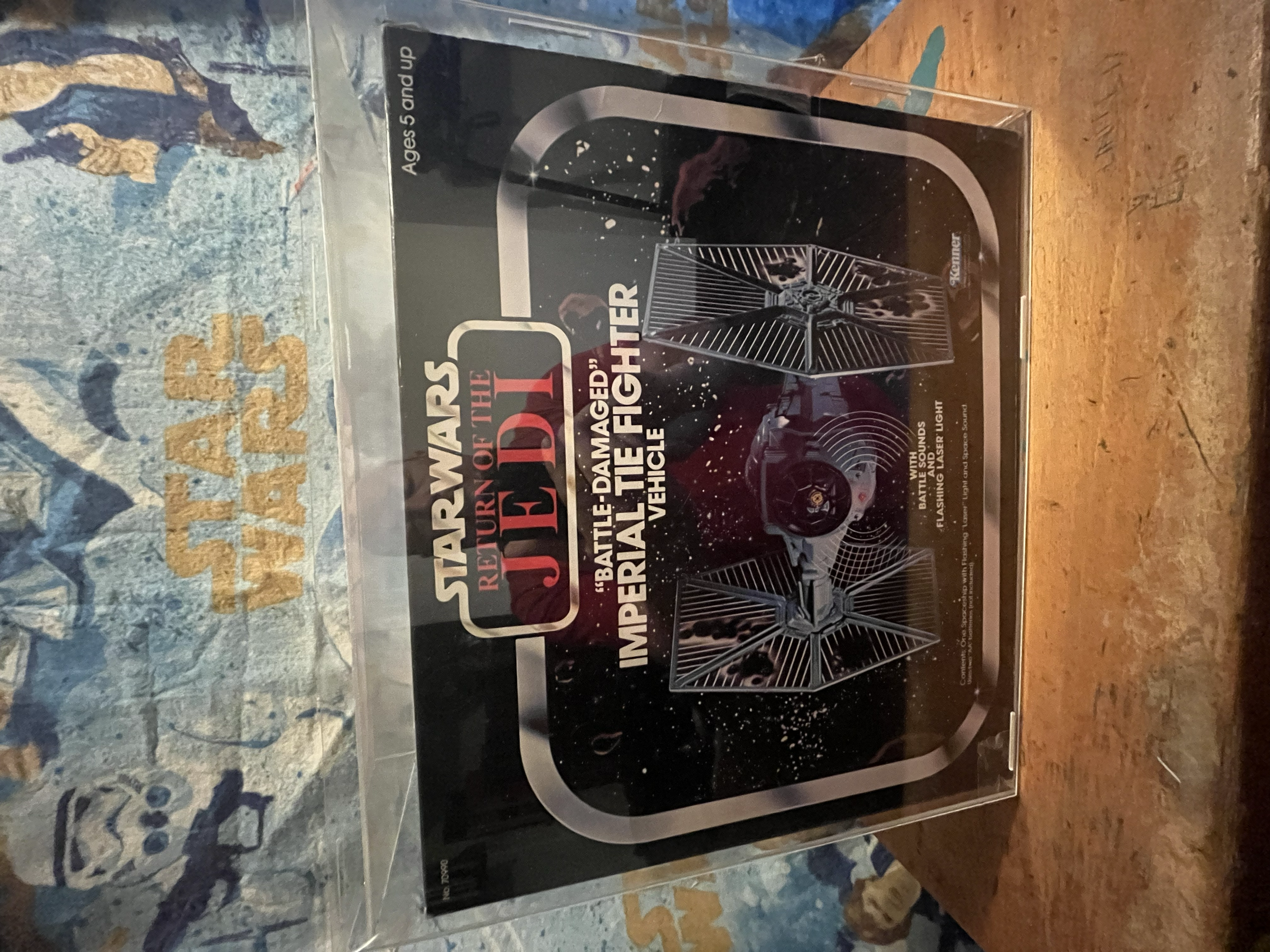 Vintage Star Wars Kenner battle damaged Tie fighter back view