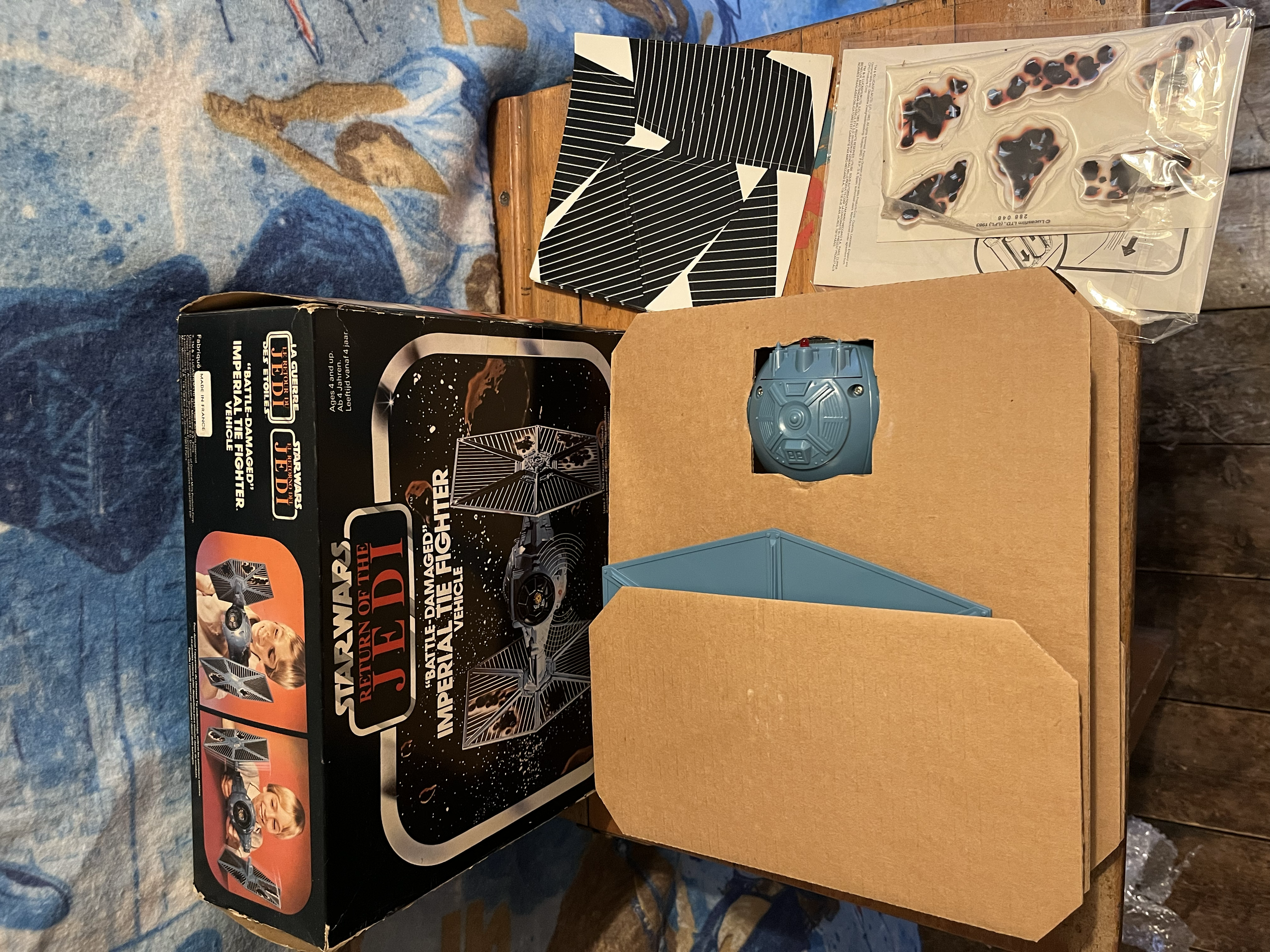 Vintage Star Wars Palitoy Tri logo battle damaged imperial ti fighter. Boxed and unused with all paperwork and contents released 1983