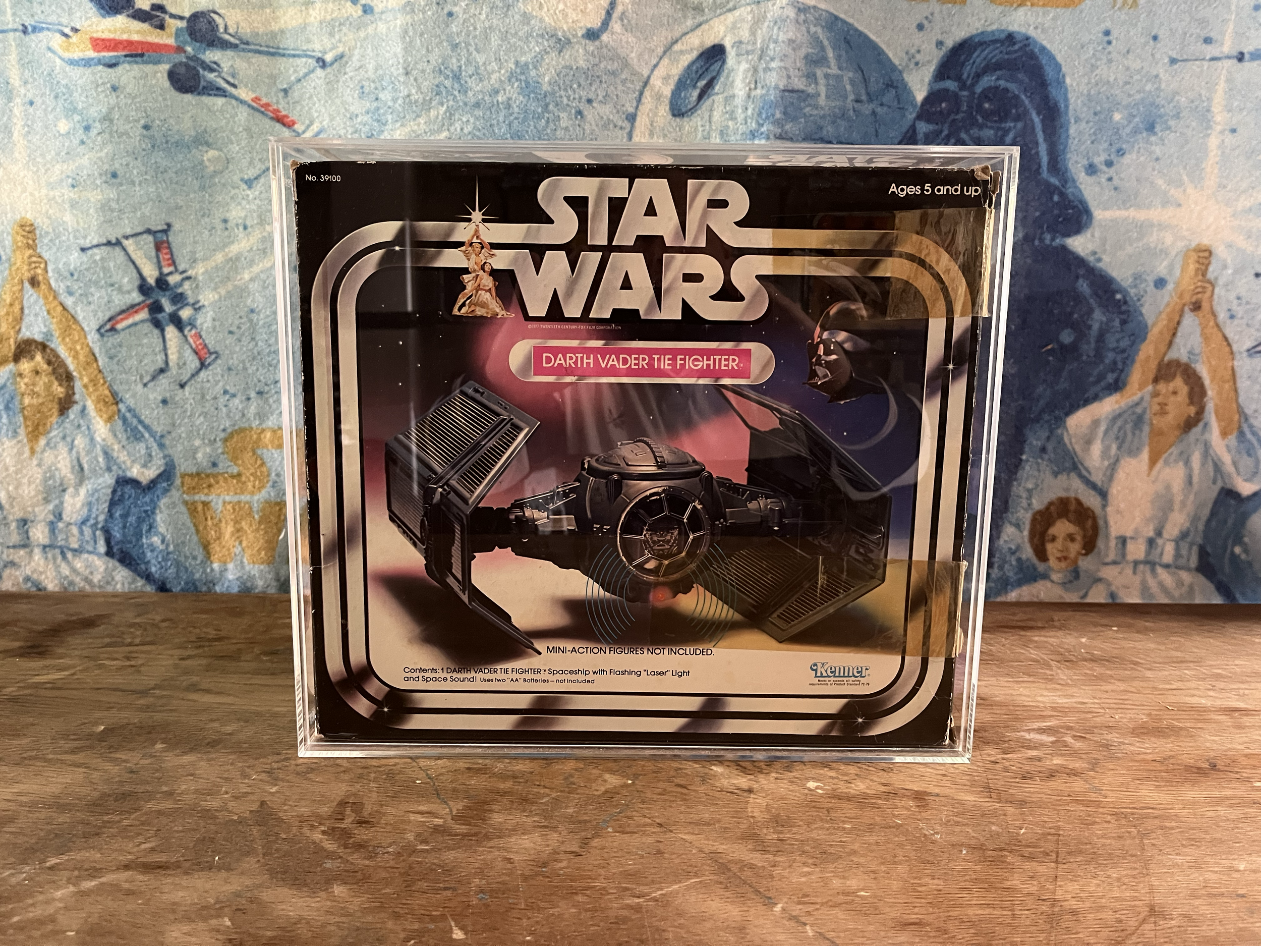 Star Wars Darth Vader Tie Fighter mini-action figure packaging with image of Darth Vader Tie Fighter and star wars logo.