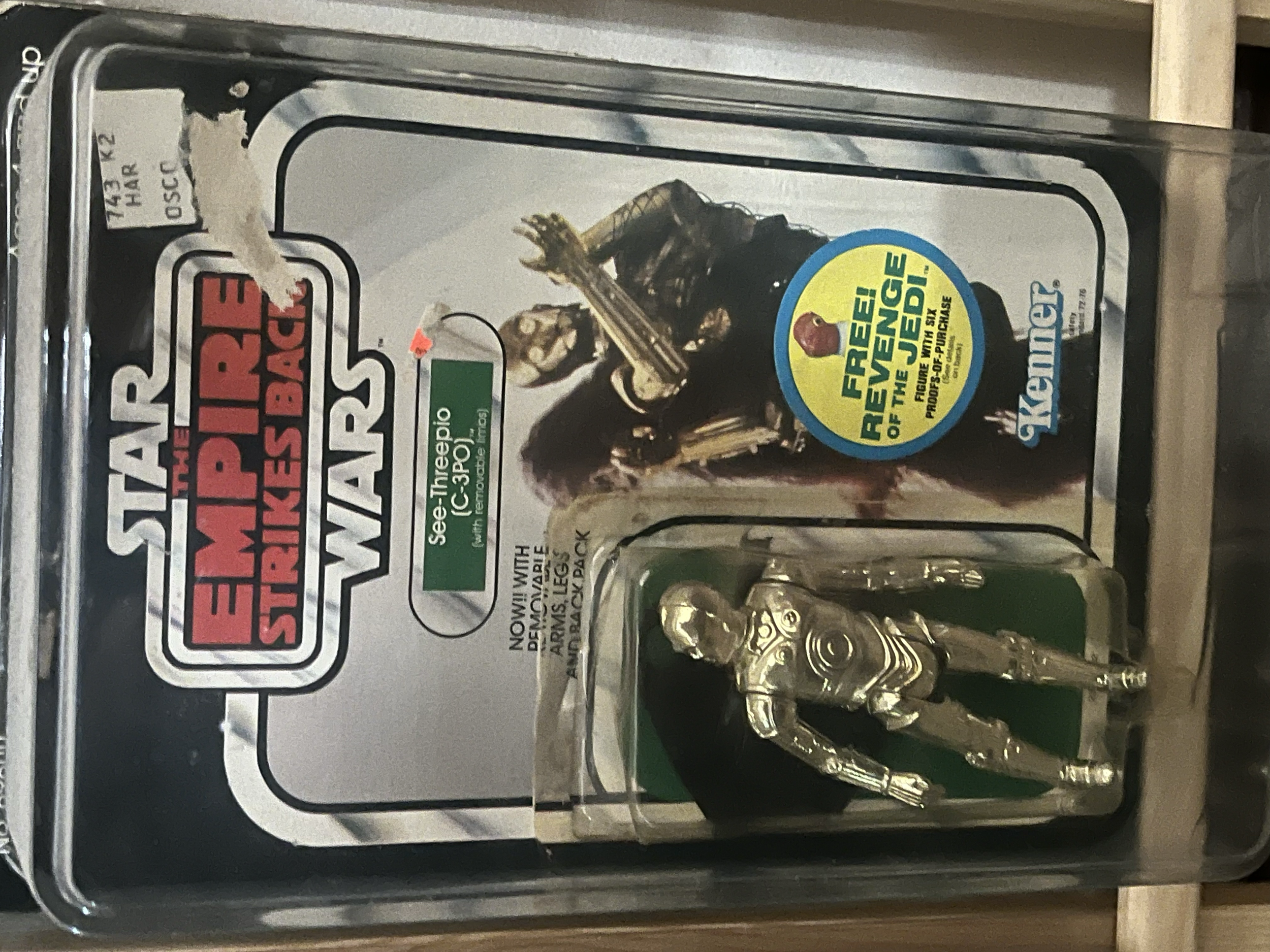 intage Kenner starwars C3P0 removable limbs ESB  release  on Mint on card